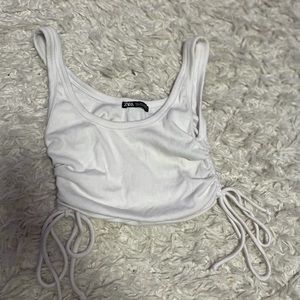 Zara cinched white tank top